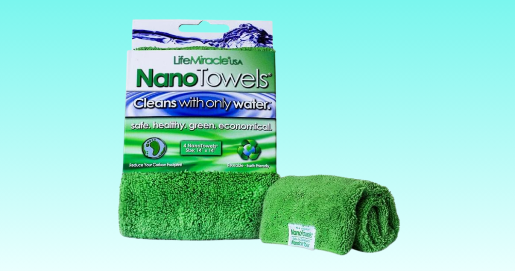 Green multipurpose eco-friendly towels for all-purpose cleaning.