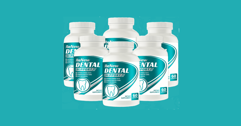 6 bottles of Renew Dental Support dietary supplement.