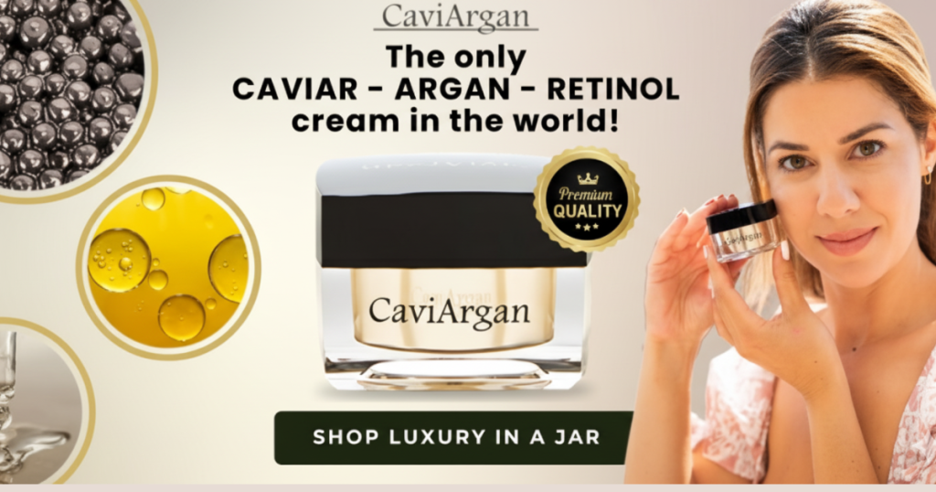 Natural anti-aging facial moisturizer with CaviArgan Oil and Retinol Cream for organic skincare