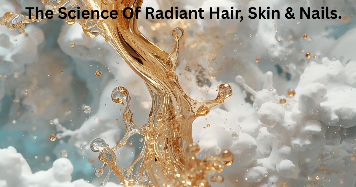 Macro representation of Cynatine HNS liquid keratin and white collagen peptides for skin and hair health supplements